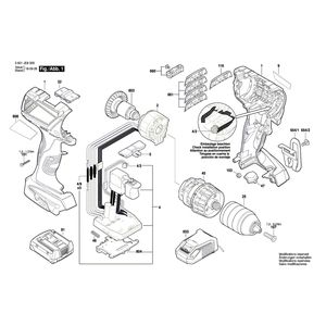 для аккумуляторной дрели-шуруповерта Bosch GSR 14,4 V-EC 14.4 V 3601JE8000, деталировка 1