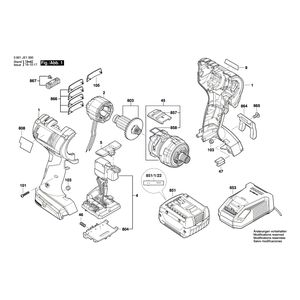 для аккумуляторной дрели-шуруповерта Bosch GSR 14,4 V-EC FC2 14.4 V 3601JE1000, деталировка 1