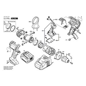 для аккумуляторной дрели-шуруповерта Bosch GSR 14,4 VE-2LI 14.4 V 3601H61T00, деталировка 1