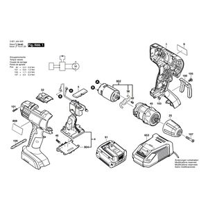 для аккумуляторной дрели-шуруповерта Bosch GSR 14,4-2-LI 14.4 V 3601JA4400, деталировка 1