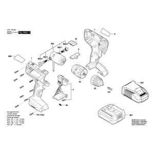 для аккумуляторной дрели-шуруповерта Bosch GSR 140-LI 14.4 V 3601JF8000, деталировка 1