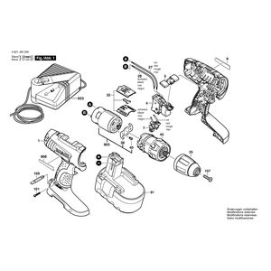 для аккумуляторной дрели-шуруповерта Bosch GSR 18 V 18 V 3601J95300, деталировка 1