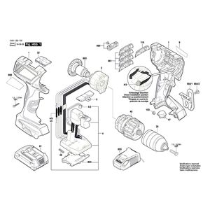 для аккумуляторной дрели-шуруповерта Bosch GSR 18 V-EC 18 V 3601JE8100, деталировка 1