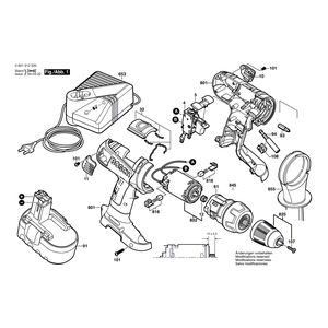 для аккумуляторной дрели-шуруповерта Bosch GSR 18 VE-2 18 V 0601912320, деталировка 1