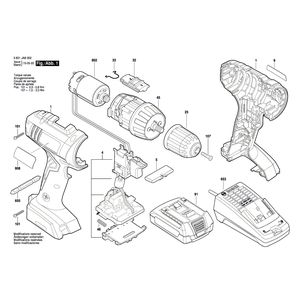 для аккумуляторной дрели-шуруповерта Bosch GSR 18V 18V 3601JA8302, деталировка 1