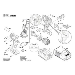 для аккумуляторной дрели-шуруповерта Bosch GSR 18V-60 FC 18 V 3601JG7100, деталировка 1