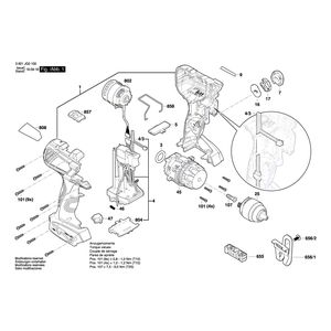 для аккумуляторной дрели-шуруповерта Bosch GSR 18V-85C 18 V 3601JG0100, деталировка 1