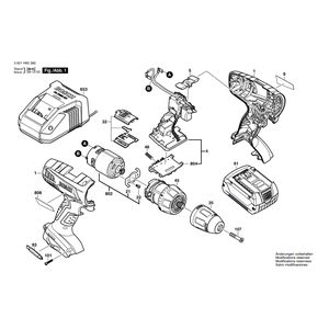 для аккумуляторной дрели-шуруповерта Bosch GSR 18V-LI 18 V 3601H60301, деталировка 1