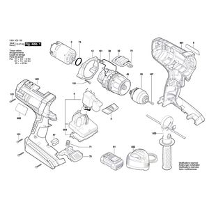 для аккумуляторной дрели-шуруповерта Bosch GSR 36 VE-2-LI 36 V 3601JC0100, деталировка 1