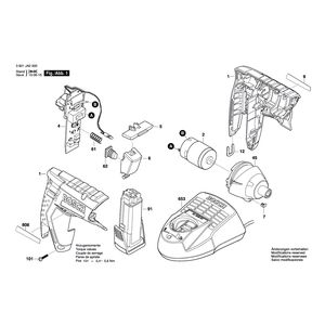 для аккумуляторной дрели-шуруповерта Bosch GSR Prodrive 3.6 V 3601JA2000, деталировка 1