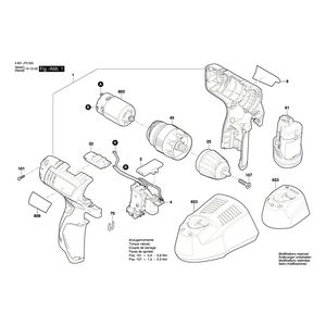 для аккумуляторной ударной дрели Bosch GSB 1080-2-LI 10.8 V 3601JF3000, деталировка 1