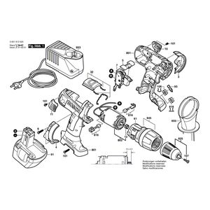 для аккумуляторной ударной дрели Bosch GSB 12 VE-2 12 V 0601913520, деталировка 1