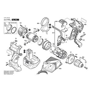 для аккумуляторной ударной дрели Bosch GSB 12 VE-2 12 V 3601J94500, деталировка 1