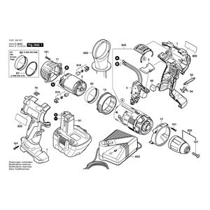 для аккумуляторной ударной дрели Bosch GSB 12 VE-2 12 V 3601J94501, деталировка 1