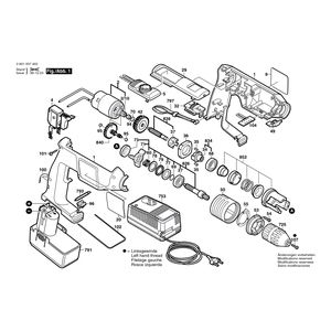 для аккумуляторной ударной дрели Bosch GSB 12 VSP-2 12 V 0601937403, деталировка 1