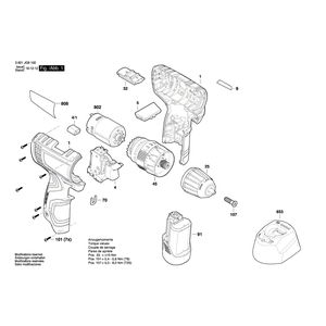 для аккумуляторной ударной дрели Bosch GSB 120-LI 12 V 3601JG8100, деталировка 1