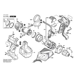 для аккумуляторной ударной дрели Bosch GSB 14,4 VE-2 14.4 V 3601J94400, деталировка 1