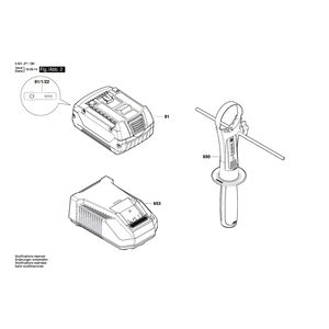 для аккумуляторной ударной дрели Bosch GSB 14,4 VE-EC 14.4 V 3601JF1280, деталировка 2