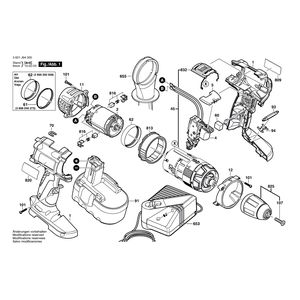 для аккумуляторной ударной дрели Bosch GSB 18 VE-2 18 V 3601J94300, деталировка 1