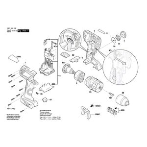 для аккумуляторной ударной дрели Bosch GSB 18V-60 C 18 V 3601JG2100, деталировка 1