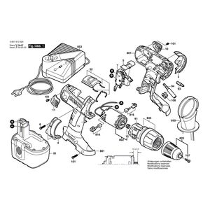 для аккумуляторной ударной дрели Bosch GSB 24 VE-2 24 V 0601913220, деталировка 1