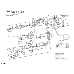 для дрели Bosch 220 V 0601110003, деталировка 1