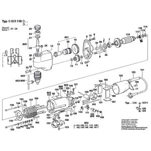 для дрели Bosch 220 V 0601116003, деталировка 1