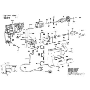 для дрели Bosch 220 V 0601122003, деталировка 1