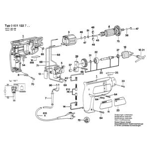 для дрели Bosch 220 V 0601122703, деталировка 1