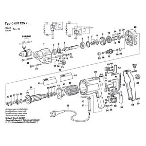 для дрели Bosch 220 V 0601125703, деталировка 1