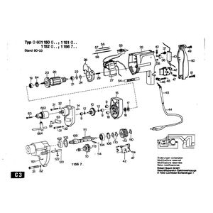 для дрели Bosch 220 V 0601150003, деталировка 1