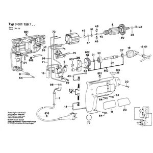 для дрели Bosch 220 V 0601158703, деталировка 1