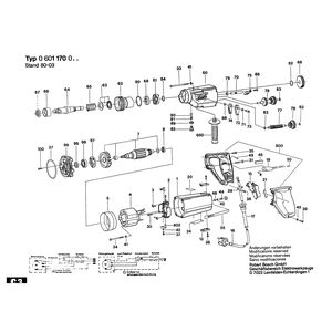 для дрели Bosch 220 V 0601170013, деталировка 1