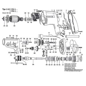 для дрели Bosch 220 V 0601172003, деталировка 1