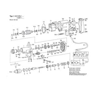 для дрели Bosch 220 V 0601173103, деталировка 1