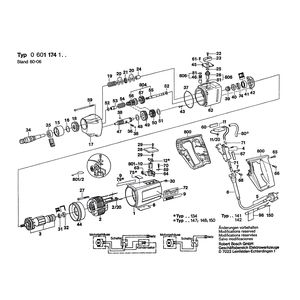 для дрели Bosch 220 V 0601174103, деталировка 1