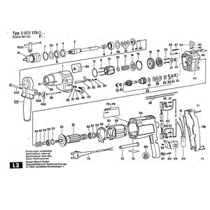 для дрели Bosch 220 V 0601179003, деталировка 1