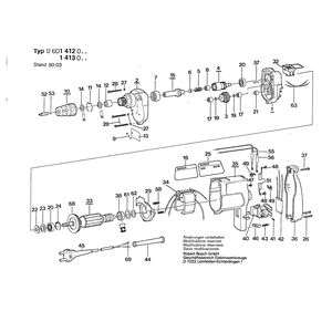 для дрели Bosch 220 V 0601412003, деталировка 1