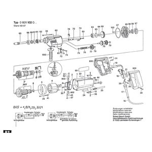 для дрели Bosch UB2J75 UB2/75 230 V 0601102001, деталировка 1