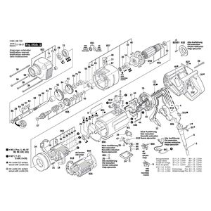 для дрели алмазного сверления Bosch GDB 1600 DE 230 V 0601188703, деталировка 1