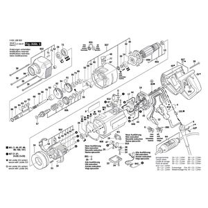 для дрели алмазного сверления Bosch GDB 1600 WE 230 V 0601189603, деталировка 1