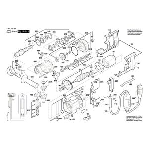 для дрели алмазного сверления Bosch GDB 180 WE 230 V 3601A89800, деталировка 1