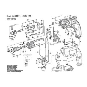 для дрели Bosch GBM 10 E 230 V 0601135703, деталировка 1