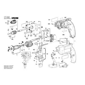 для дрели Bosch GBM 10 RE 230 V 0601135503, деталировка 1