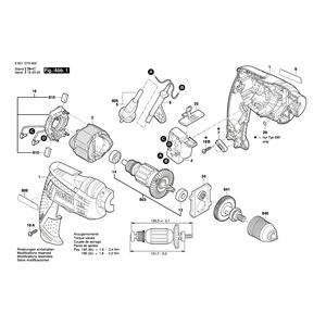 для дрели Bosch GBM 10 RE 230 V 3601D73600, деталировка 1