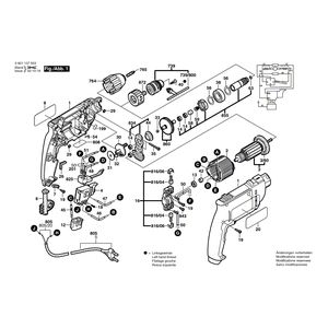 для дрели Bosch GBM 10 SRE 230 V 0601137503, деталировка 1