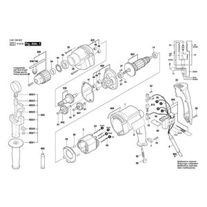 для дрели Bosch GBM 13 HRE 230 V 0601049603, деталировка 1