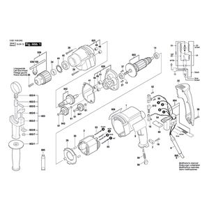 для дрели Bosch GBM 13 HRE 230 V 3601K496A0, деталировка 1