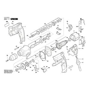 для дрели Bosch GBM 13-2 RE 230 V 3601AB2000, деталировка 1