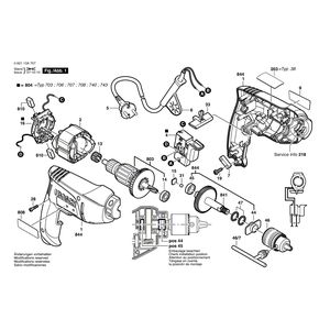 для дрели Bosch GBM 350 RE 230 V 060113A703, деталировка 1